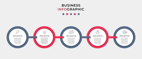 Infografik-Designvorlage mit Symbolen und 5 Optionen oder Schritten vektor