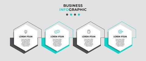 Infografik-Designvorlage mit Symbolen und 4 Optionen oder Schritten vektor