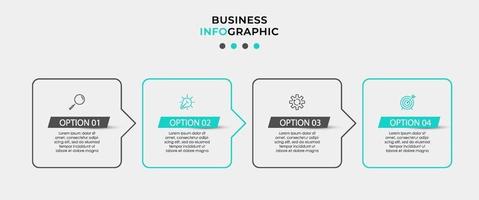 Infografik-Designvorlage mit Symbolen und 4 Optionen oder Schritten vektor