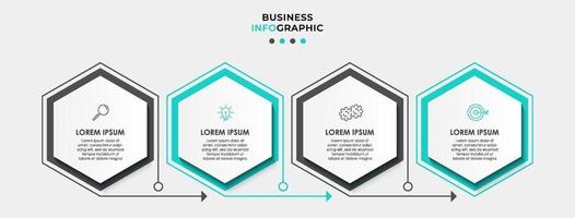 infographic designmall med ikoner och fyra alternativ eller steg vektor