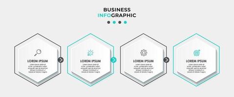 Infografik-Designvorlage mit Symbolen und 4 Optionen oder Schritten vektor