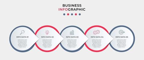 Infografik-Designvorlage mit Symbolen und 5 Optionen oder Schritten vektor