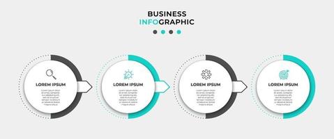 Infografik-Designvorlage mit Symbolen und 4 Optionen oder Schritten vektor