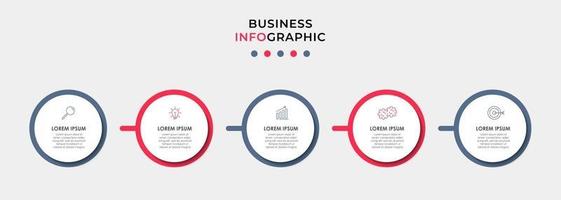 Infografik-Designvorlage mit Symbolen und 5 Optionen oder Schritten vektor