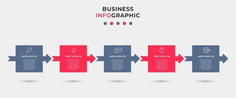 infographic designmall med ikoner och 5 alternativ eller steg vektor