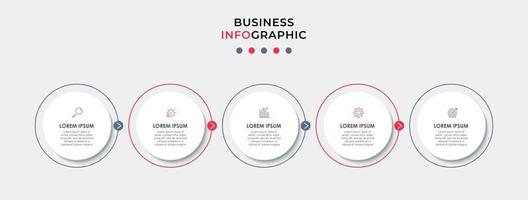 Infografik-Designvorlage mit Symbolen und 5 Optionen oder Schritten vektor