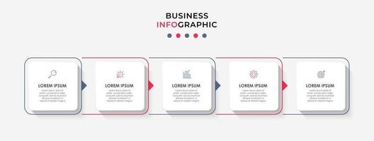 Infografik-Designvorlage mit Symbolen und 5 Optionen oder Schritten vektor