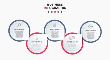 Infografik-Designvorlage mit Symbolen und 5 Optionen oder Schritten vektor