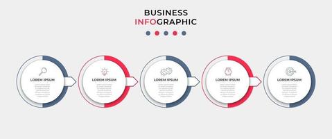 Infografik-Designvorlage mit Symbolen und 5 Optionen oder Schritten vektor