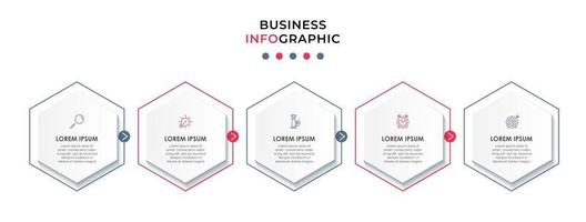 Infografik-Designvorlage mit Symbolen und 5 Optionen oder Schritten vektor