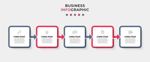 infographic designmall med ikoner och 5 alternativ eller steg vektor