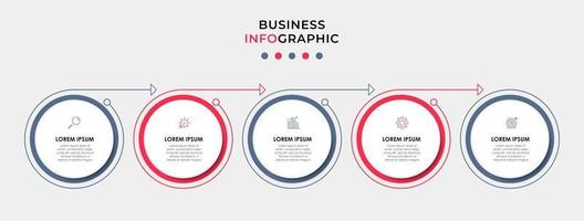 Infografik-Designvorlage mit Symbolen und 5 Optionen oder Schritten vektor