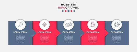 Infografik-Designvorlage mit Symbolen und 5 Optionen oder Schritten vektor