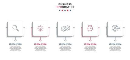 Infografik-Designvorlage mit Symbolen und 5 Optionen oder Schritten vektor