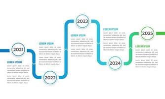 Geschäft Zeitleiste 5 Jahre. Infografik Design Vorlage zum Geschäft. Meilenstein, Jubiläum, Planung, und Roadmap. Vektor Illustration.