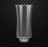 realistisch leeren Glas zum Wasser oder Saft isoliert auf transparent Hintergrund vektor