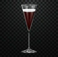 realistisch rot Champagner Glas isoliert auf transparent Hintergrund vektor