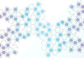 abstrakte hexagonale molekulare Strukturen im technologischen Hintergrund und im wissenschaftlichen Stil. medizinisches Design. Vektorillustration vektor