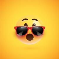 Hoch-ausführlicher smiley 3D mit Sonnenbrille auf einem bunten Hintergrund, Vektorillustration vektor