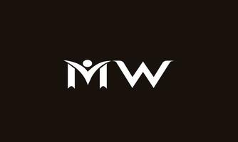alphabet buchstaben initialen monogramm logo mw, wm, m und w vektor