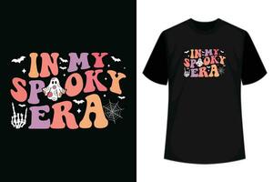 i min läskigt epok Lycklig halloween t-shirt design skriva ut mall vektor