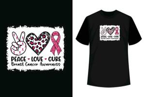 fred kärlek bota bröst cancer medvetenhet t-shirt vektor