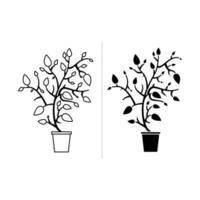 dekorativ Pflanze Symbol einstellen Vektor Illustration, Pflanze Logo Design