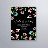 Dekorativ blommig bröllop inbjudningskort design vektor