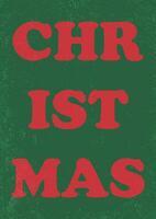 ästhetisch Weihnachten Karte mit rot vereiteln Typografie Beschriftung. fröhlich Weihnachten Illustration Poster. vektor