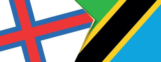 faroe öar och tanzania flaggor, två vektor flaggor.