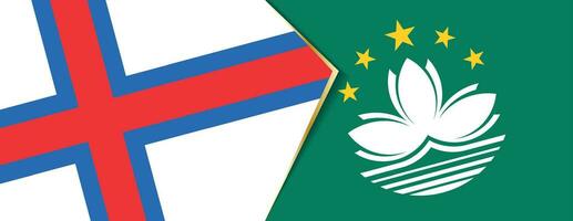 Färöer Inseln und Macau Flaggen, zwei Vektor Flaggen.