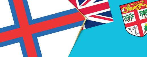 Färöer Inseln und Fidschi Flaggen, zwei Vektor Flaggen.