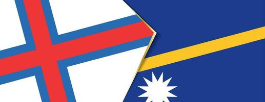 Färöer Inseln und Nauru Flaggen, zwei Vektor Flaggen.