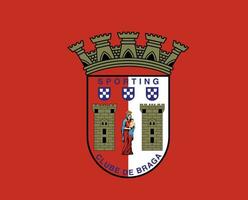 sportslig braga klubb symbol logotyp portugal liga fotboll abstrakt design vektor illustration med röd bakgrund