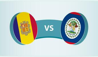 andorra mot belize, team sporter konkurrens begrepp. vektor