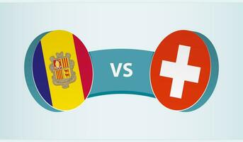 Andorra gegen Schweiz, Mannschaft Sport Wettbewerb Konzept. vektor