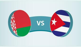 Weißrussland gegen Kuba, Mannschaft Sport Wettbewerb Konzept. vektor