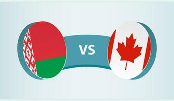 Weißrussland gegen Kanada, Mannschaft Sport Wettbewerb Konzept. vektor