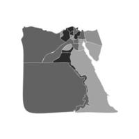 grå uppdelad karta över Egypten vektor
