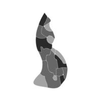 grå delad karta över Liechtenstein vektor