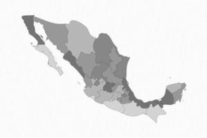 grå delad karta över mexico vektor