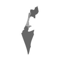 grå uppdelad karta över Israel vektor