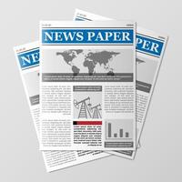 Zeitungsstapel, Weltnachrichtenmagazin, Papierstapel, Zeitschriftenhaufen vektor