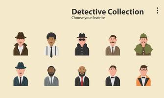 Sammlung von Detektivfiguren vektor