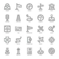 Navigation Symbol Pack zum Ihre Webseite Design, Logo, Anwendung, und Benutzer Schnittstelle. Navigation Symbol Gliederung Design. Vektor Grafik Illustration und editierbar Schlaganfall.