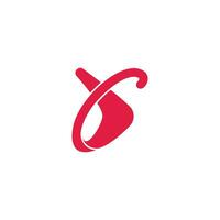Brief c Kurven rot Pfeil abstrakt 3d Logo Vektor