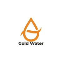 Brief G Gold Wasser Öl fallen Symbol Logo Vektor