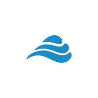 Dreieck Blau Kurven Wellen Logo Vektor