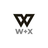 Brief wx einfach verknüpft geometrisch Linie Symbol Vektor