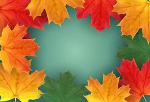 Herbst natürliche Hintergrundvorlage mit fallenden Blättern vektor